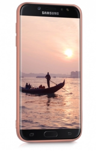 Samsung Galaxy J7 Pro Kılıf İnce Mat Esnek Silikon - Gold