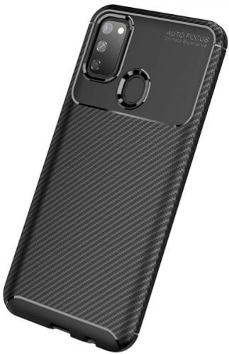Samsung Galaxy M30s Kılıf Karbon Serisi Mat Fiber Silikon Negro Kapak - Lacivert