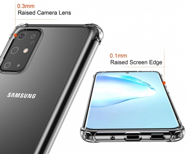 Samsung Galaxy S20 Plus Kılıf Köşe Korumalı Airbag Şeffaf Silikon Anti-Shock