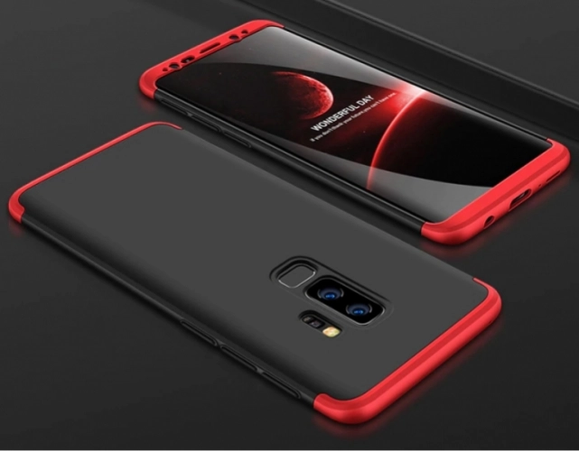 Samsung Galaxy S9 Plus Kılıf 3 Parçalı 360 Tam Korumalı Rubber AYS Kapak  - Kırmızı