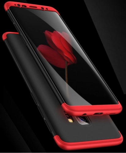 Samsung Galaxy S9 Plus Kılıf 3 Parçalı 360 Tam Korumalı Rubber AYS Kapak  - Kırmızı