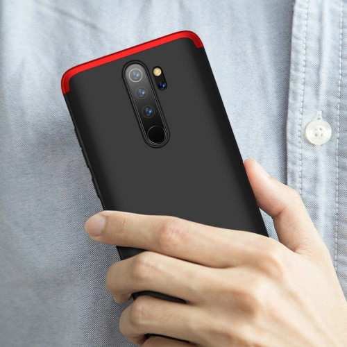 Xiaomi Redmi Note 8 Pro Kılıf 3 Parçalı 360 Tam Korumalı Rubber AYS Kapak  - Kırmızı