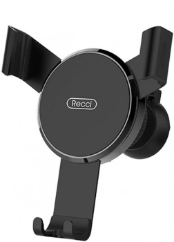 Recci RHO-C05 Kaydırmaz Tasarımlı 360 Derece Dönebilen Başlıklı Araç Telefon Tutucu - Siyah