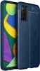 Samsung Galaxy A03s Kılıf Deri Görünümlü Parmak İzi Bırakmaz Niss Silikon - Lacivert