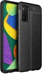 Samsung Galaxy A03s Kılıf Deri Görünümlü Parmak İzi Bırakmaz Niss Silikon - Siyah