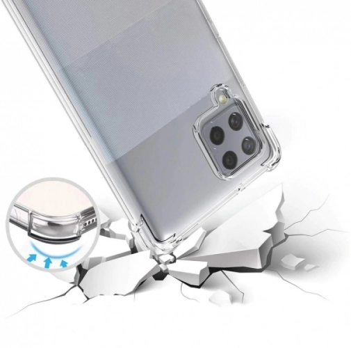 Samsung Galaxy A12 Kılıf Köşe Korumalı Airbag Şeffaf Silikon Anti-Shock