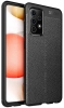 Samsung Galaxy A13 4G Kılıf Deri Görünümlü Parmak İzi Bırakmaz Niss Silikon - Siyah
