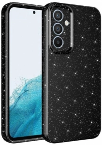 Samsung Galaxy A14 Kılıf Kamera Korumalı Simli Lüks Zore Koton Kapak - Siyah