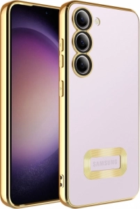 Samsung Galaxy A14 Kılıf Kamera Korumalı Silikon Logo Açık Omega Kapak - Gold