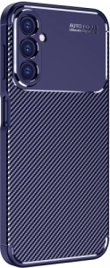 Samsung Galaxy A14 Kılıf Karbon Serisi Mat Fiber Silikon Negro Kapak - Lacivert