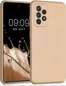 Samsung Galaxy A23 Kılıf İnce Mat Esnek Silikon - Gold