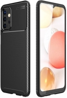 Samsung Galaxy A32 Kılıf Karbon Serisi Mat Fiber Silikon Negro Kapak - Siyah