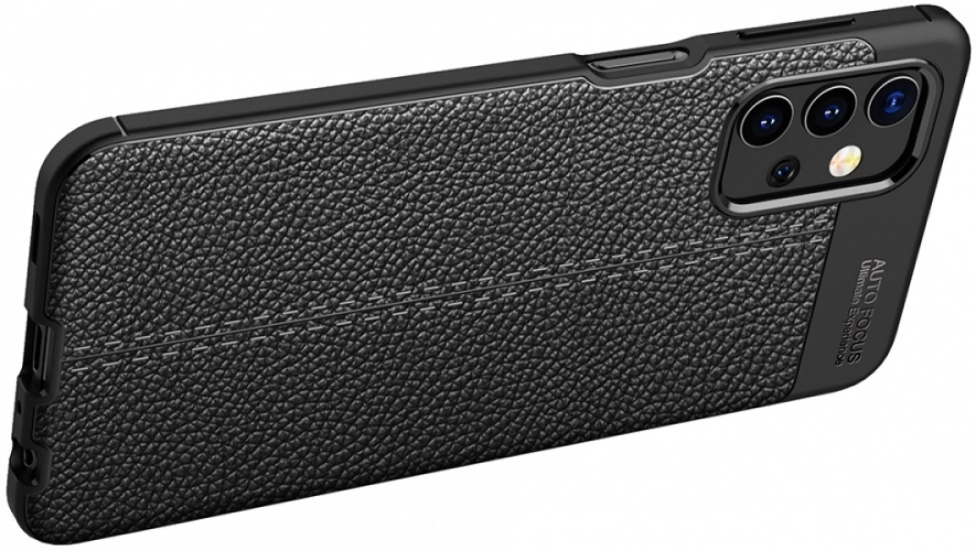 Samsung Galaxy A32 Kılıf Deri Görünümlü Parmak İzi Bırakmaz Niss Silikon - Siyah