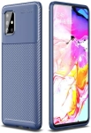 Samsung Galaxy A51 Kılıf Karbon Serisi Mat Fiber Silikon Negro Kapak - Lacivert