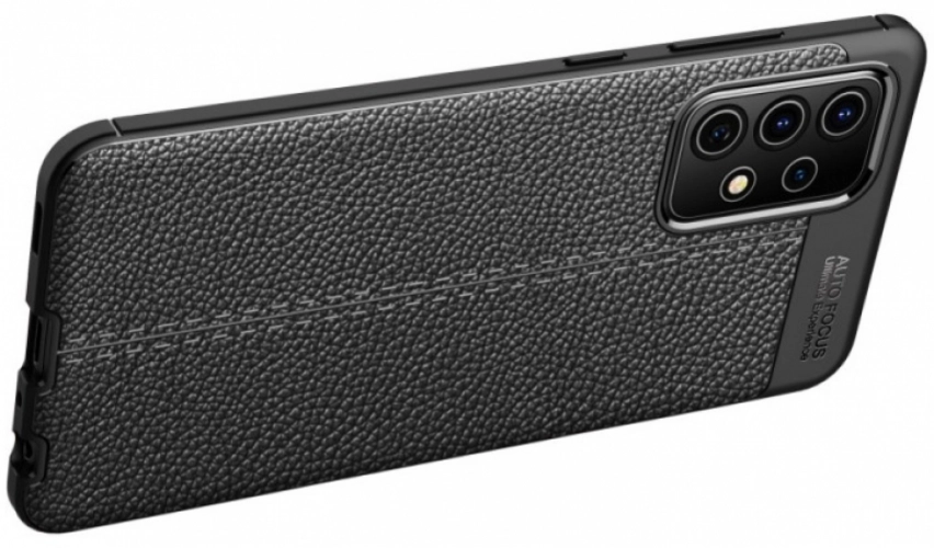 Samsung Galaxy A52s Kılıf Deri Görünümlü Parmak İzi Bırakmaz Niss Silikon - Siyah