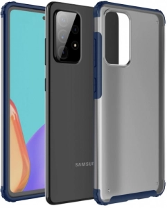 Samsung Galaxy A52s Kılıf Volks Serisi Kenarları Silikon Arkası Şeffaf Sert Kapak - Lacivert