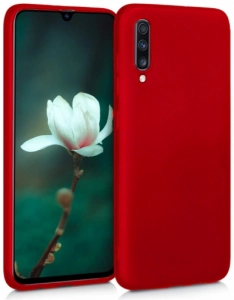 Samsung Galaxy A70 Kılıf İnce Mat Esnek Silikon - Kırmızı
