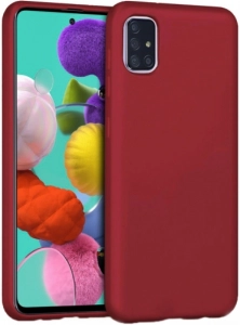 Samsung Galaxy A71 Kılıf İnce Mat Esnek Silikon - Kırmızı