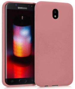 Samsung Galaxy J7 Pro Kılıf İnce Mat Esnek Silikon - Rose Gold