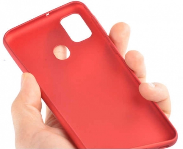 Samsung Galaxy M21 Kılıf İnce Mat Esnek Silikon - Kırmızı
