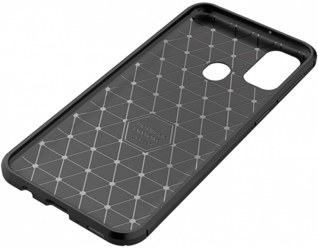 Samsung Galaxy M21 Kılıf Karbon Serisi Mat Fiber Silikon Negro Kapak - Lacivert