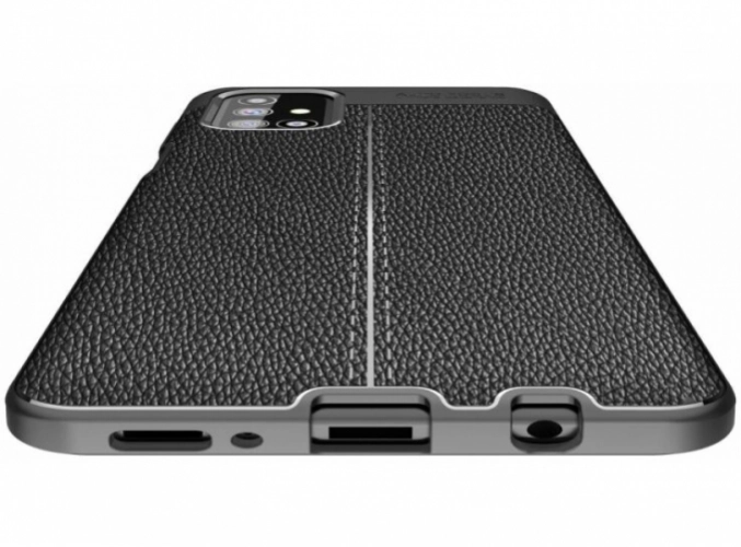 Samsung Galaxy M31s Kılıf Deri Görünümlü Parmak İzi Bırakmaz Niss Silikon - Lacivert