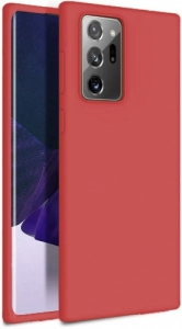 Samsung Galaxy Note 20 Ultra Kılıf Liquid Serisi İçi Kadife İnci Esnek Silikon Kapak - Kırmızı