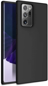 Samsung Galaxy Note 20 Ultra Kılıf Liquid Serisi İçi Kadife İnci Esnek Silikon Kapak - Siyah