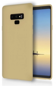 Samsung Galaxy Note 9 Kılıf İnce Mat Esnek Silikon - Gold