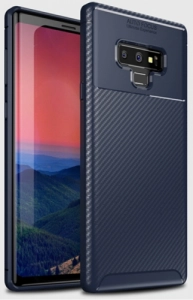 Samsung Galaxy Note 9 Kılıf Karbon Serisi Mat Fiber Silikon Negro Kapak - Lacivert
