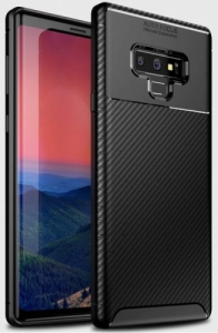 Samsung Galaxy Note 9 Kılıf Karbon Serisi Mat Fiber Silikon Negro Kapak - Siyah