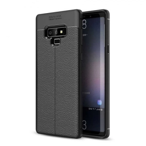 Samsung Galaxy Note 9 Kılıf Deri Görünümlü Parmak İzi Bırakmaz Niss Silikon - Siyah