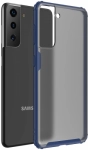 Samsung Galaxy S21 FE Kılıf Volks Serisi Kenarları Silikon Arkası Şeffaf Sert Kapak - Lacivert