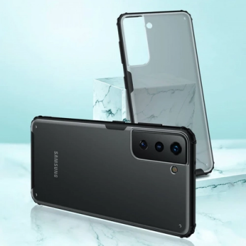 Samsung Galaxy S22 Kılıf Volks Serisi Kenarları Silikon Arkası Şeffaf Sert Kapak - Kırmızı