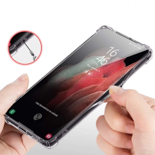 Samsung Galaxy S22 Ultra Kılıf Köşe Korumalı Airbag Şeffaf Silikon Anti-Shock