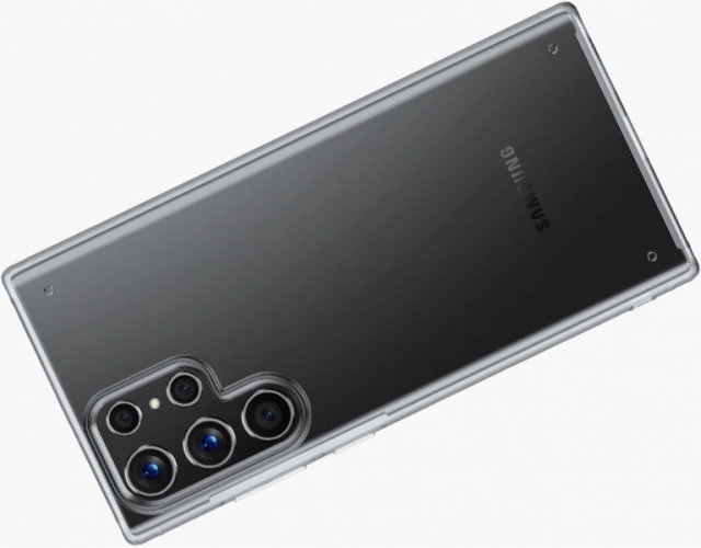 Samsung Galaxy S22 Ultra Kılıf Volks Serisi Kenarları Silikon Arkası Şeffaf Sert Kapak - Lacivert