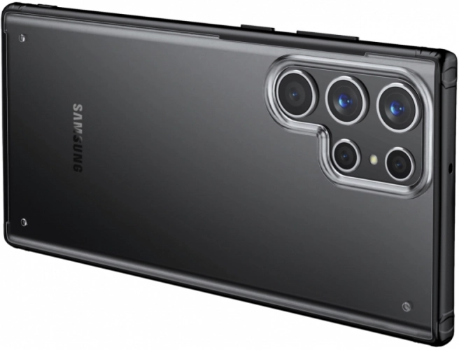 Samsung Galaxy S22 Ultra Kılıf Volks Serisi Kenarları Silikon Arkası Şeffaf Sert Kapak - Lacivert
