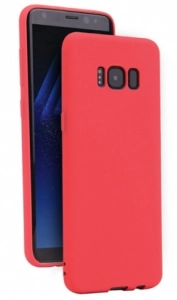 Samsung Galaxy S8 Kılıf İnce Mat Esnek Silikon - Kırmızı