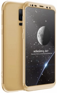 Samsung Galaxy S9 Plus Kılıf 3 Parçalı 360 Tam Korumalı Rubber AYS Kapak  - Gold