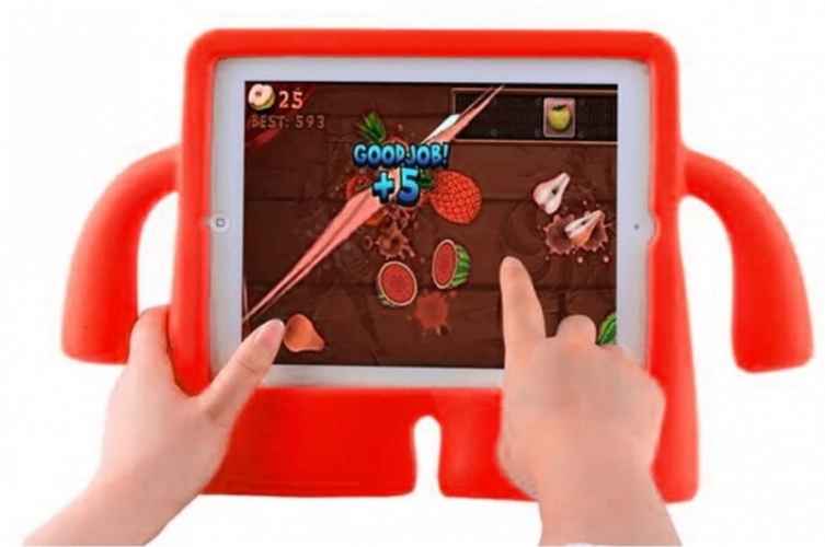 Samsung Galaxy Tab A7 T500 Kılıf Çocuklar İçin Standlı Eğlenceli Korumalı Silikon Tablet Kılıfı - Açık Pembe