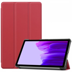 Samsung Galaxy Tab A7 T500 Tablet Kılıfı Standlı Smart Cover Kapak - Kırmızı