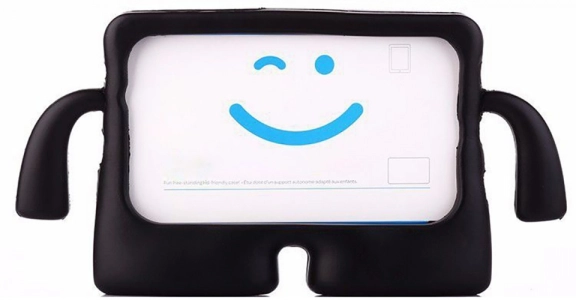 Samsung Galaxy Tab A9 Kılıf Çocuklar İçin Standlı Eğlenceli Korumalı Silikon Tablet Kılıfı - Siyah