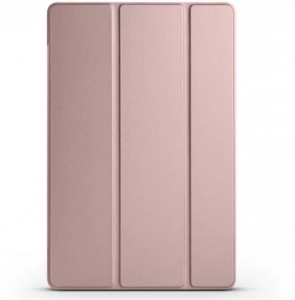 Samsung Galaxy Tab A9 Tablet Kılıfı Akıllı Uyku Modlu Standlı Şeffaf Smart Cover Kapak - Rose Gold