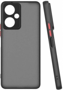Tecno Camon 19 Pro Kılıf Kamera Korumalı Arkası Şeffaf Mat Silikon Kapak - Siyah