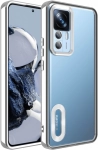 Xiaomi Mi 12T Kılıf Kamera Korumalı Silikon Logo Açık Omega Kapak - Gümüş