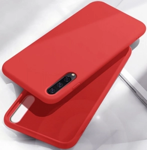 Xiaomi Mi 9 Kılıf Liquid Serisi İçi Kadife İnci Esnek Silikon Kapak - Kırmızı