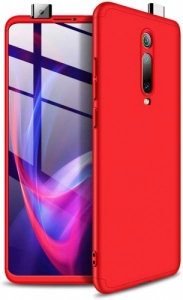 Xiaomi Mi 9T Kılıf 3 Parçalı 360 Tam Korumalı Rubber AYS Kapak  - Kırmızı