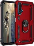 Xiaomi Mi Note 10 Kılıf Zırhlı Standlı Mıknatıslı Tank Kapak - Kırmızı