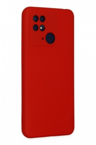Xiaomi Poco C40 Kılıf İçi Kadife İnci Esnek Kamera Korumalı Silikon Kapak - Kırmızı