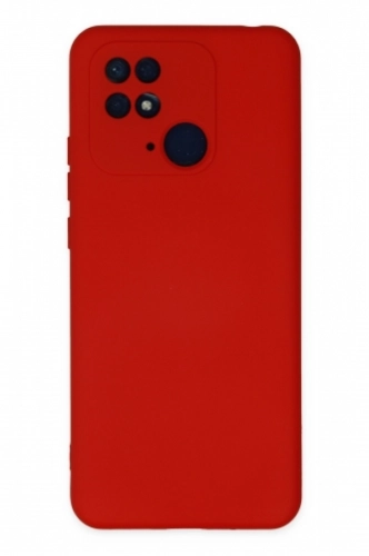 Xiaomi Poco C40 Kılıf İçi Kadife İnci Esnek Kamera Korumalı Silikon Kapak - Kırmızı